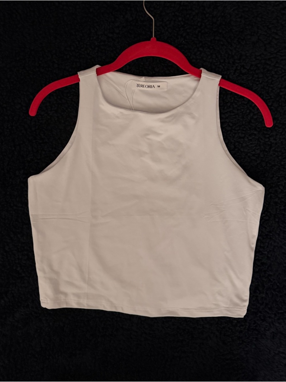 ReoRia Cream Cropped Tank Top - Sleeveless High Neck